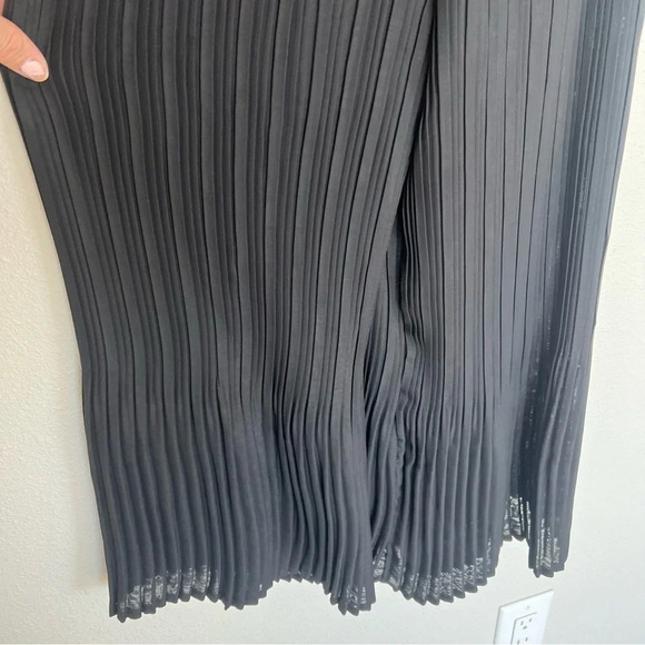 NWOT Alquema 3/4 Palazzo Pants Wide Leg Pleated Cropped Black Casual Women’s Sm - Picture 10 of 11